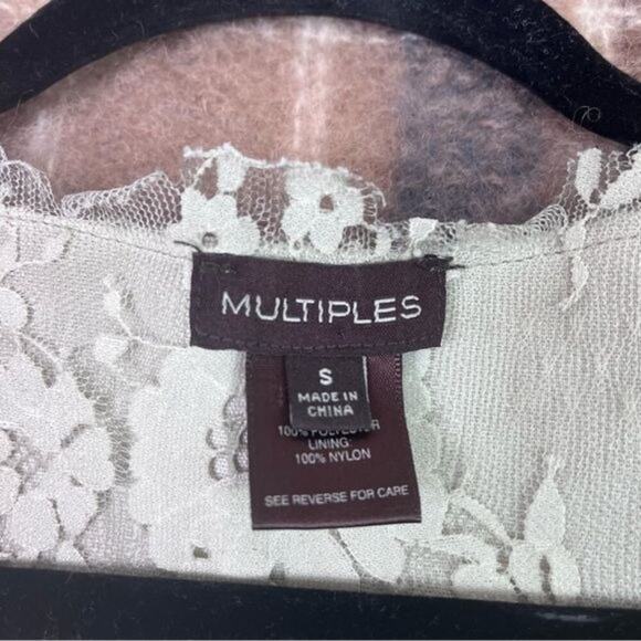 Multiples Vest Womens Small Vegan Leather Floral Lace Boho Hippy Lagenlook - Picture 9 of 11